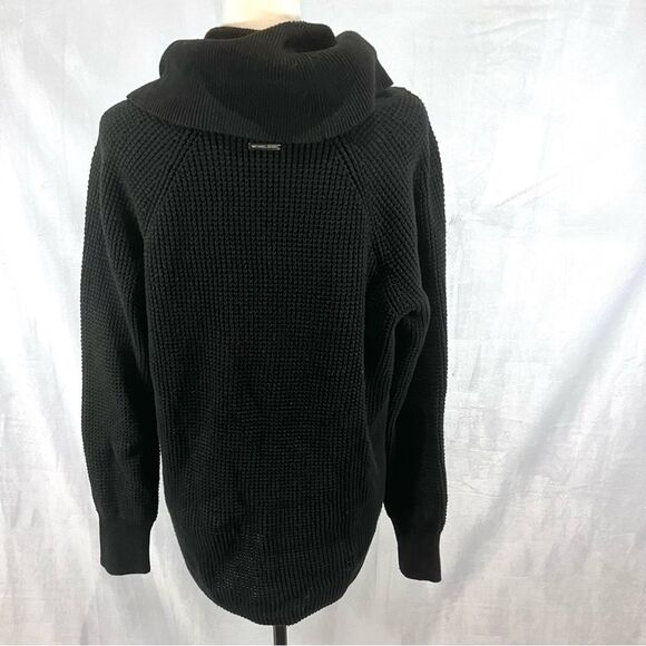 Michael Kors black cowl neck waffle knit sweater size medium - Picture 6 of 8
